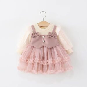 Mixed-fabric dress
