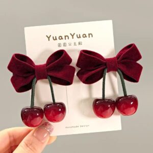 Velvet Cherry Clips